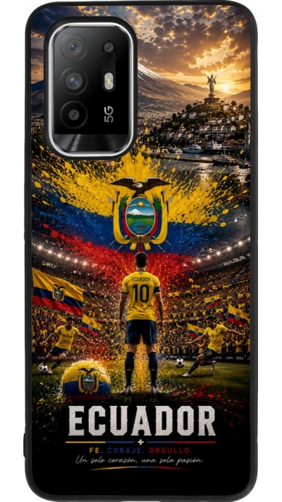OPPO F19 Pro+ Case Hülle - Silikon schwarz Fussball Ecuador splash 2026