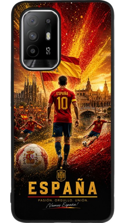 OPPO F19 Pro+ Case Hülle - Silikon schwarz Fussball Espanien splash 2026