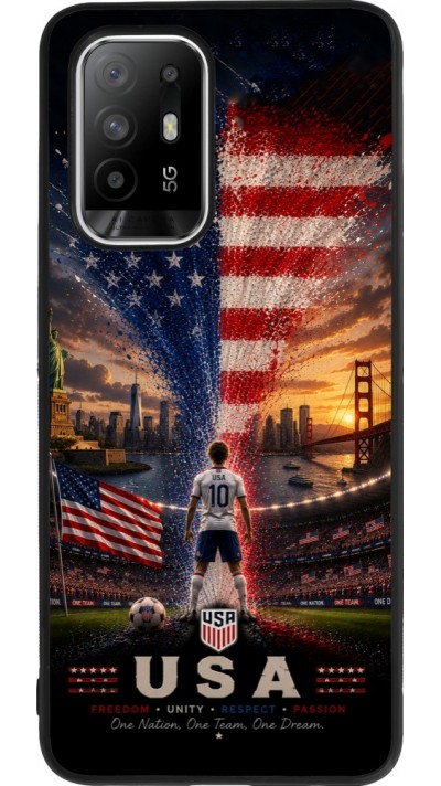 OPPO F19 Pro+ Case Hülle - Silikon schwarz Fussball Vereinigten Staaten splash 2026