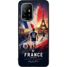 Coque OPPO F19 Pro+ - Silicone rigide noir Football France splash 2026