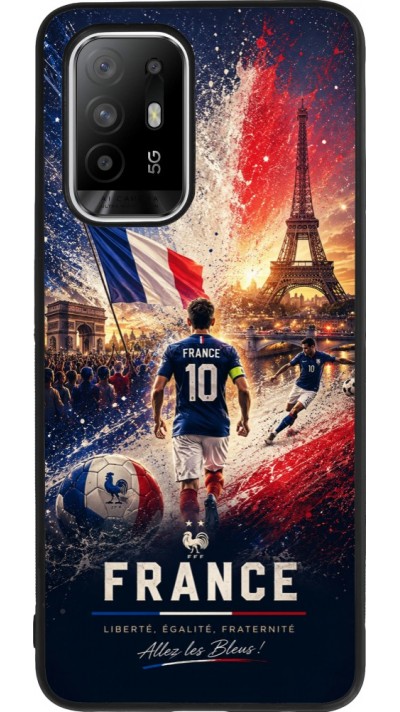 OPPO F19 Pro+ Case Hülle - Silikon schwarz Fussball Frankreich splash 2026