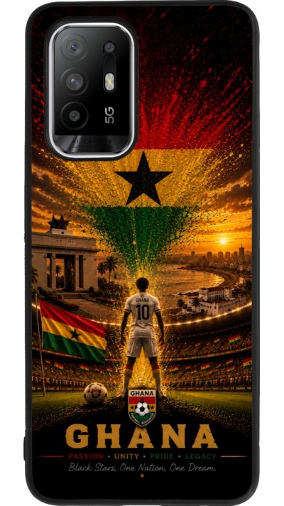 OPPO F19 Pro+ Case Hülle - Silikon schwarz Fussball Ghana splash 2026