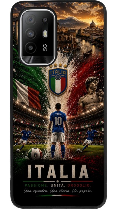 OPPO F19 Pro+ Case Hülle - Silikon schwarz Fussball Italien splash 2026