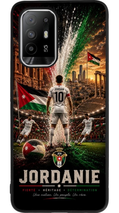 OPPO F19 Pro+ Case Hülle - Silikon schwarz Fussball Jordanien splash 2026