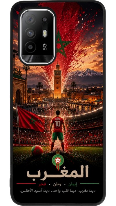 OPPO F19 Pro+ Case Hülle - Silikon schwarz Fussball Marokko splash 2026
