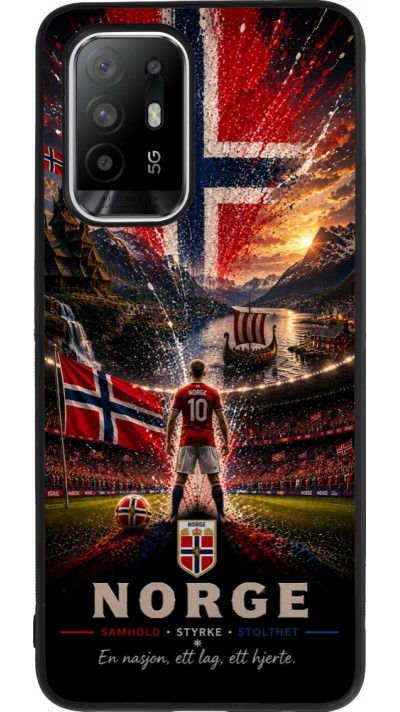 OPPO F19 Pro+ Case Hülle - Silikon schwarz Fussball Norwegen splash 2026