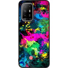 Coque OPPO F19 Pro+ - Silicone rigide noir Splash paint