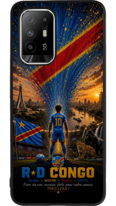 OPPO F19 Pro+ Case Hülle - Silikon schwarz Fussball Demokratische Republik Kongo splash 2026