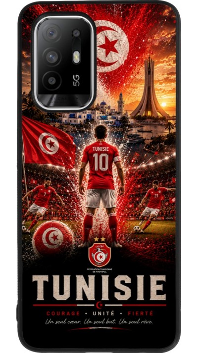 OPPO F19 Pro+ Case Hülle - Silikon schwarz Fussball Tunesien splash 2026