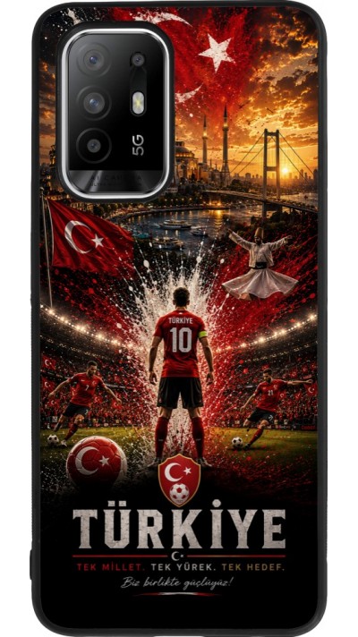 OPPO F19 Pro+ Case Hülle - Silikon schwarz Fussball Türkei splash 2026