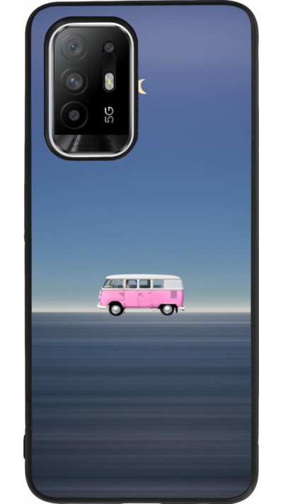 OPPO F19 Pro+ Case Hülle - Silikon schwarz Spring 23 pink bus