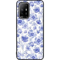 OPPO F19 Pro+ Case Hülle - Silikon schwarz Spring 23 watercolor blue flowers