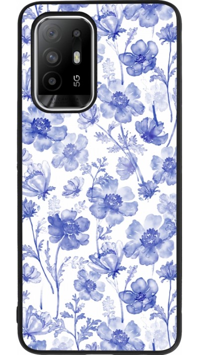 OPPO F19 Pro+ Case Hülle - Silikon schwarz Spring 23 watercolor blue flowers