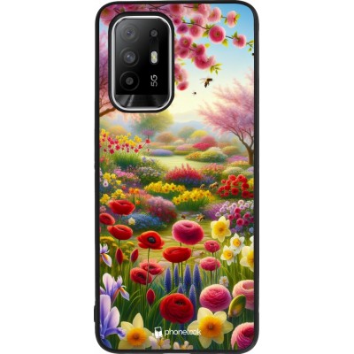 OPPO F19 Pro+ Case Hülle - Silikon schwarz Frühling 25 Strauß Frühling