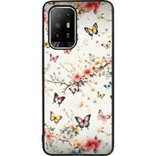 Coque OPPO F19 Pro+ - Silicone rigide noir Spring 25 Papillons Légers