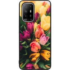 OPPO F19 Pro+ Case Hülle - Silikon schwarz Bouquet of tulips Spring 2026