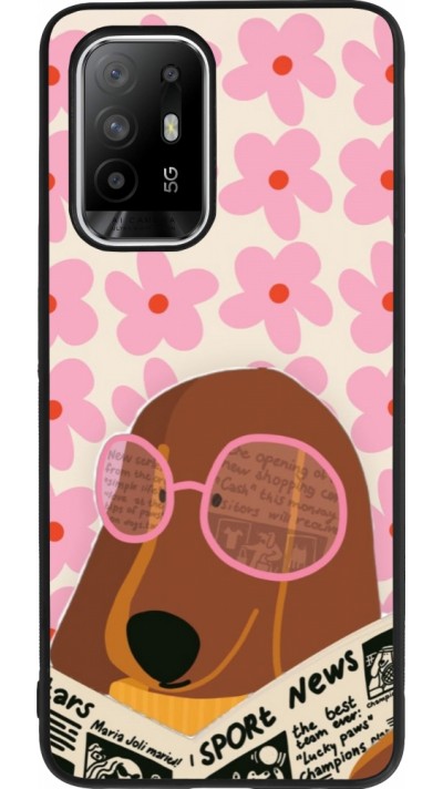 OPPO F19 Pro+ Case Hülle - Silikon schwarz Dog with newspaper Spring 2026