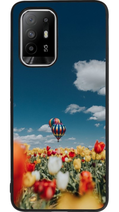 OPPO F19 Pro+ Case Hülle - Silikon schwarz Hot air balloon Spring 2026