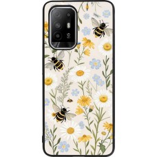 OPPO F19 Pro+ Case Hülle - Silikon schwarz Pattern bees Spring 2026
