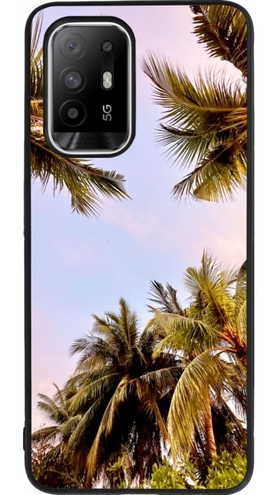 OPPO F19 Pro+ Case Hülle - Silikon schwarz Summer 2023 palm tree vibe