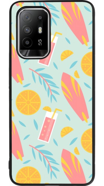OPPO F19 Pro+ Case Hülle - Silikon schwarz Summer 2025 Pattern citron