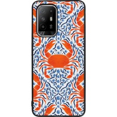 Coque OPPO F19 Pro+ - Silicone rigide noir Crabs and pearls Summer 2026