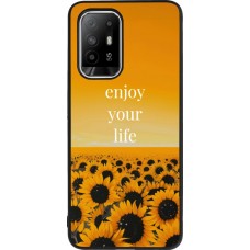 OPPO F19 Pro+ Case Hülle - Silikon schwarz Summer 2026 Enjoy your life