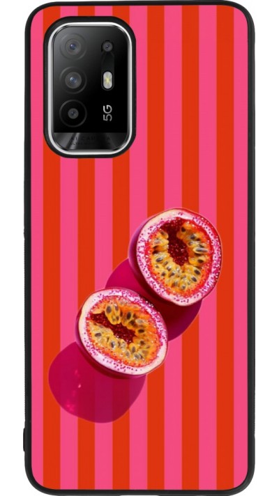 Coque OPPO F19 Pro+ - Silicone rigide noir Passion fruit Summer 2026