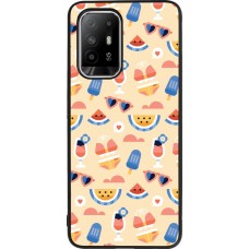 Coque OPPO F19 Pro+ - Silicone rigide noir Pattern Summer 2026