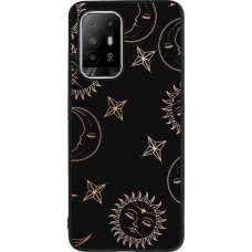 OPPO F19 Pro+ Case Hülle - Silikon schwarz Suns and Moons