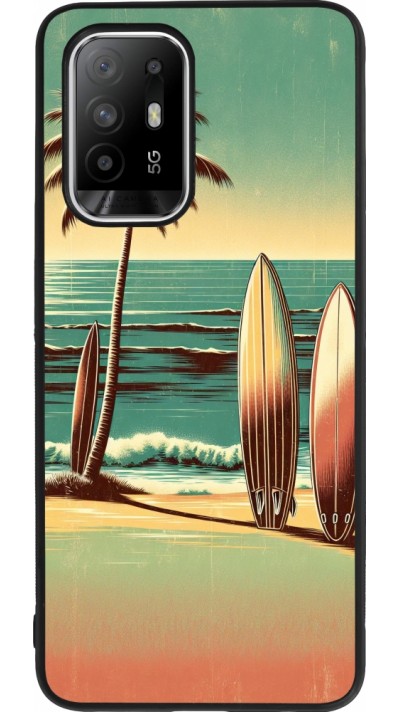 OPPO F19 Pro+ Case Hülle - Silikon schwarz Surf Paradise