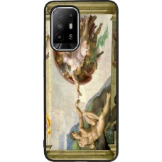 Coque OPPO F19 Pro+ - Silicone rigide noir Tableau art - La Création d’Adam - Michel-Ange