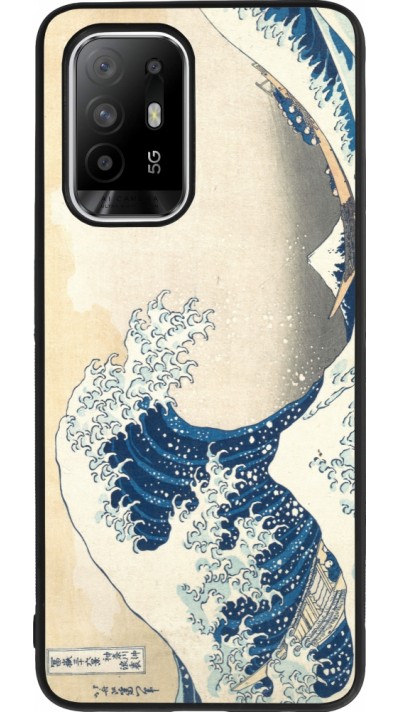 OPPO F19 Pro+ Case Hülle - Silikon schwarz Kunstbild - Die große Welle vor Kanagawa - Hokusai