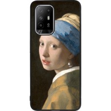 Coque OPPO F19 Pro+ - Silicone rigide noir Tableau art - La Jeune fille à la perle - Johannes Vermeer