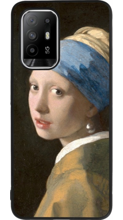 OPPO F19 Pro+ Case Hülle - Silikon schwarz Kunstbild - Das Mädchen mit dem Perlenohrring - Jan Vermeer