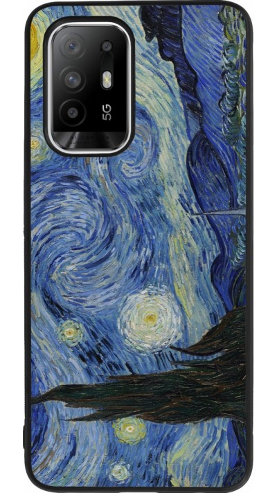 OPPO F19 Pro+ Case Hülle - Silikon schwarz Kunstbild - Sternennacht - Van Gogh