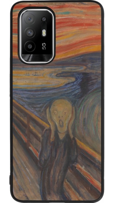 OPPO F19 Pro+ Case Hülle - Silikon schwarz Kunstbild - Der Schrei - Edvard Munch