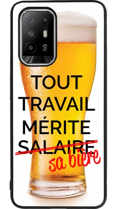 OPPO F19 Pro+ Case Hülle - Silikon schwarz Tout travail mérite sa bière