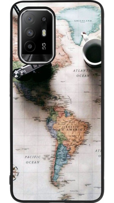 OPPO F19 Pro+ Case Hülle - Silikon schwarz Travel 01