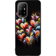 OPPO F19 Pro+ Case Hülle - Silikon schwarz Valentin 2024 Schwarzes Herz Abstrakt