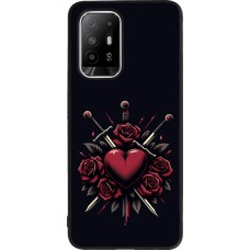Coque OPPO F19 Pro+ - Silicone rigide noir Valentine 2024 gothic love