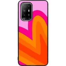 OPPO F19 Pro+ Case Hülle - Silikon schwarz Valentine 2024 heart gradient