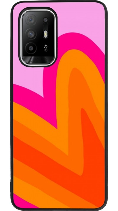OPPO F19 Pro+ Case Hülle - Silikon schwarz Valentine 2024 heart gradient