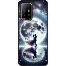 Coque OPPO F19 Pro+ - Silicone rigide noir Valentine 2024 Love under the moon