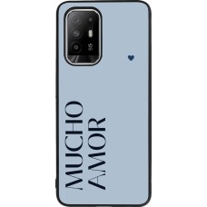 Coque OPPO F19 Pro+ - Silicone rigide noir Valentine 2024 mucho amor azul