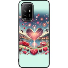 Coque OPPO F19 Pro+ - Silicone rigide noir Valentine 2025 Chic