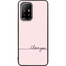 OPPO F19 Pro+ Case Hülle - Silikon schwarz Valentine 2023 i love you writing