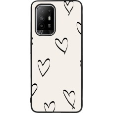 OPPO F19 Pro+ Case Hülle - Silikon schwarz Valentine 2023 minimalist hearts