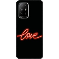 OPPO F19 Pro+ Case Hülle - Silikon schwarz Valentine 2023 neon love