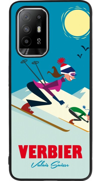 OPPO F19 Pro+ Case Hülle - Silikon schwarz Verbier Ski Downhill